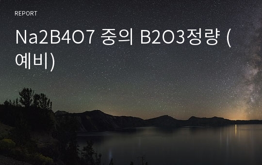 Na2B4O7 중의 B2O3정량 (예비)