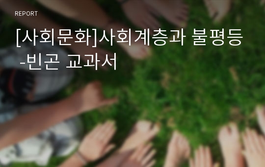 [사회문화]사회계층과 불평등 -빈곤 교과서