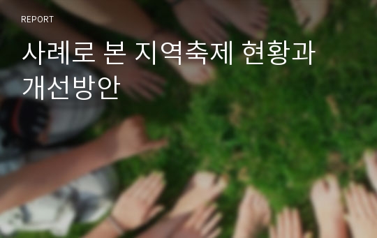 사례로 본 지역축제 현황과 개선방안