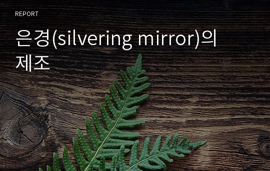 은경(silvering mirror)의 제조