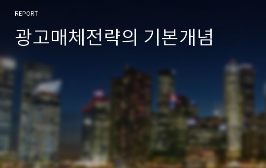 광고매체전략의 기본개념