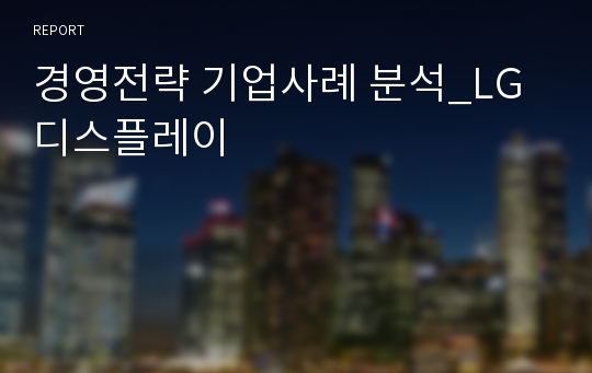 경영전략 기업사례 분석_LG 디스플레이