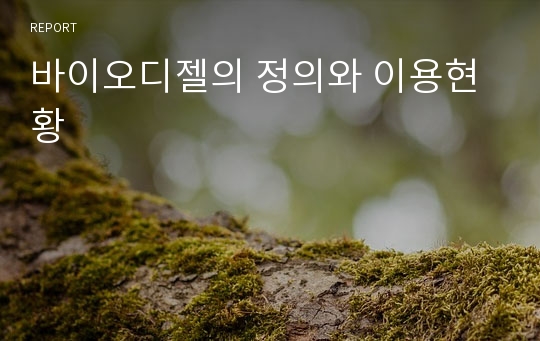 바이오디젤의 정의와 이용현황