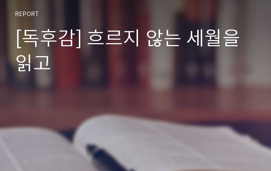 [독후감] 흐르지 않는 세월을 읽고