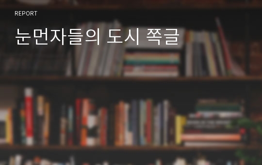 눈먼자들의 도시 쪽글