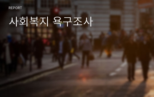 사회복지 욕구조사