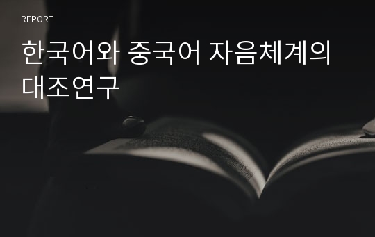 한국어와 중국어 자음체계의 대조연구