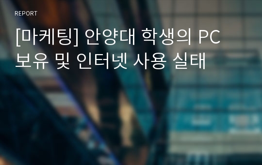 [마케팅] 안양대 학생의 PC 보유 및 인터넷 사용 실태