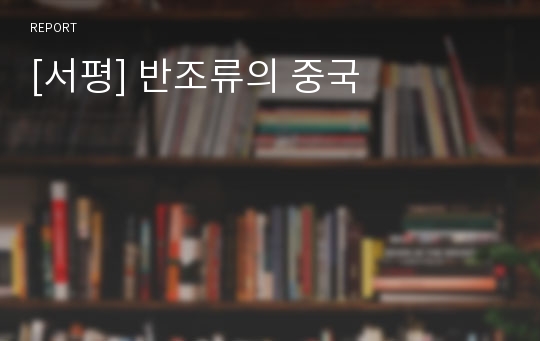 [서평] 반조류의 중국