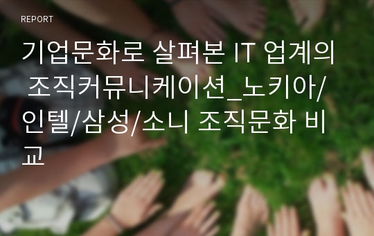 기업문화로 살펴본 IT 업계의 조직커뮤니케이션_노키아/인텔/삼성/소니 조직문화 비교