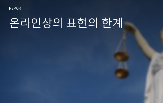 온라인상의 표현의 한계