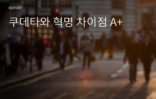 쿠데타와 혁명 차이점 A+