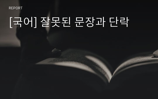 [국어] 잘못된 문장과 단락