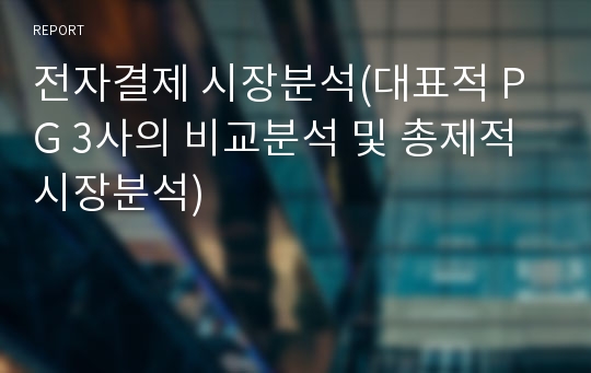 전자결제 시장분석(대표적 PG 3사의 비교분석 및 총제적 시장분석)