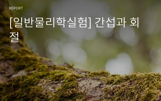 [일반물리학실험] 간섭과 회절