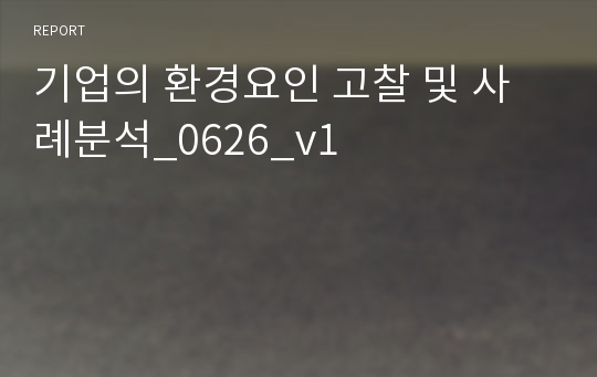 기업의 환경요인 고찰 및 사례분석_0626_v1