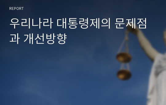 우리나라 대통령제의 문제점과 개선방향