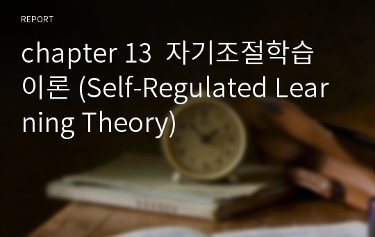 chapter 13  자기조절학습 이론 (Self-Regulated Learning Theory)