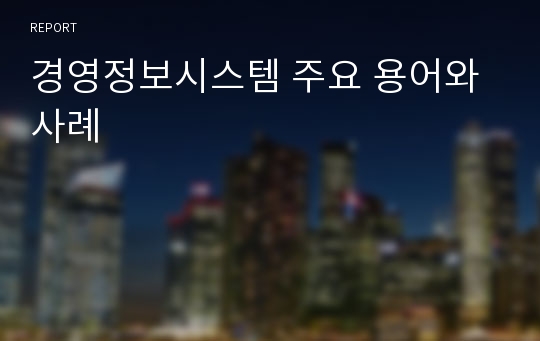 경영정보시스템 주요 용어와 사례