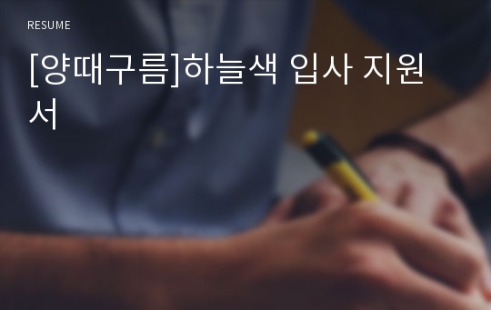 [양때구름]하늘색 입사 지원서