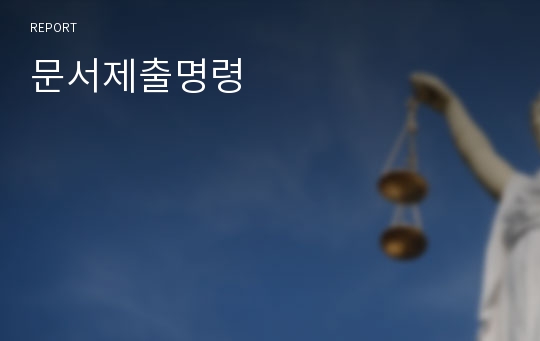 문서제출명령