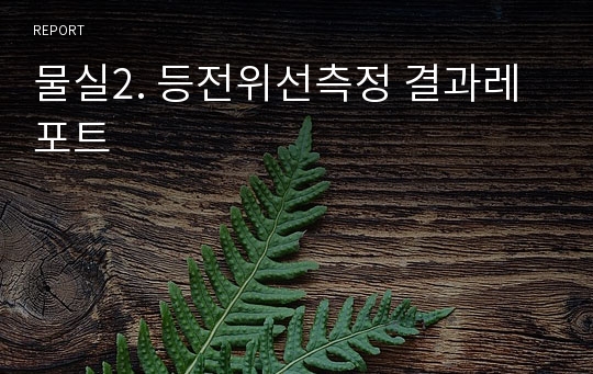 물실2. 등전위선측정 결과레포트