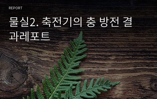 물실2. 축전기의 충 방전 결과레포트