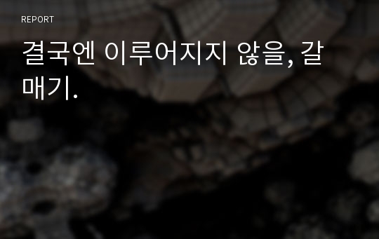 결국엔 이루어지지 않을, 갈매기.