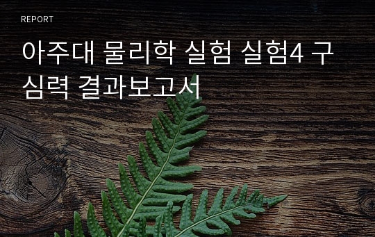 아주대 물리학 실험 실험4 구심력 결과보고서