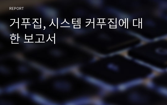 거푸집, 시스템 커푸집에 대한 보고서