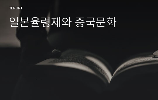 일본율령제와 중국문화