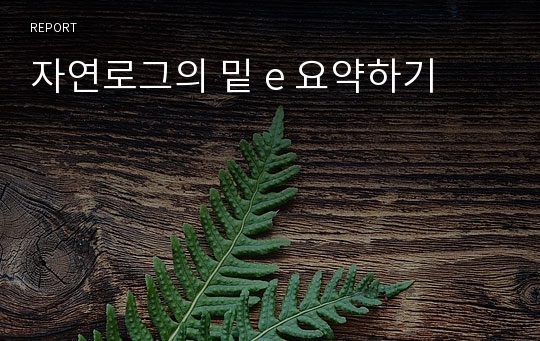 자연로그의 밑 e 요약하기