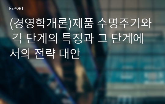 (경영학개론)제품 수명주기와 각 단계의 특징과 그 단계에서의 전략 대안