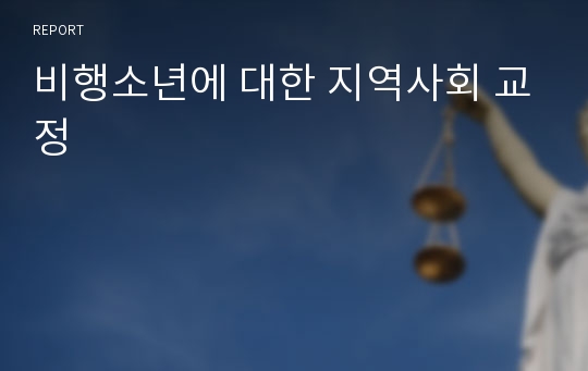 비행소년에 대한 지역사회 교정