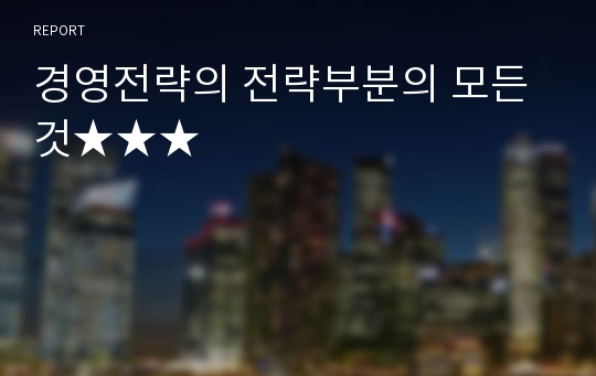 경영전략의 전략부분의 모든 것★★★