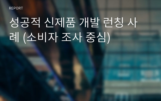 성공적 신제품 개발 런칭 사례 (소비자 조사 중심)