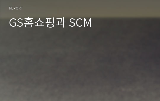 GS홈쇼핑과 SCM