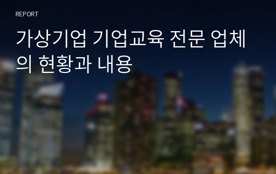 가상기업 기업교육 전문 업체의 현황과 내용