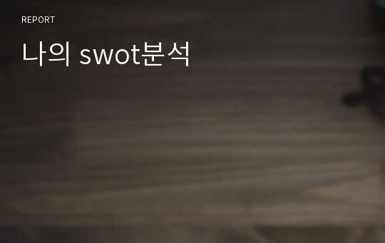 나의 swot분석