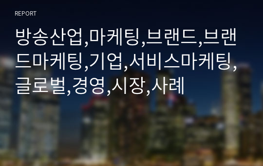 방송산업,마케팅,브랜드,브랜드마케팅,기업,서비스마케팅,글로벌,경영,시장,사례