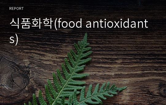 식품화학(food antioxidants)