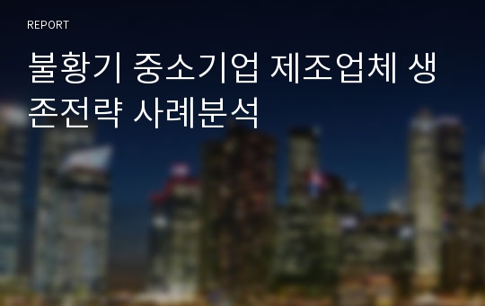 불황기 중소기업 제조업체 생존전략 사례분석