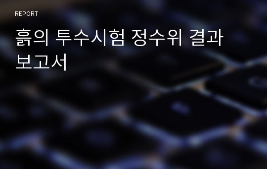 흙의 투수시험 정수위 결과 보고서