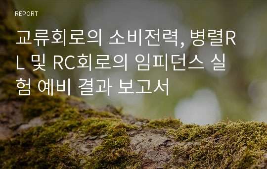 교류회로의 소비전력, 병렬RL 및 RC회로의 임피던스 실험 예비 결과 보고서