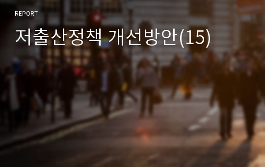 저출산정책 개선방안(15)