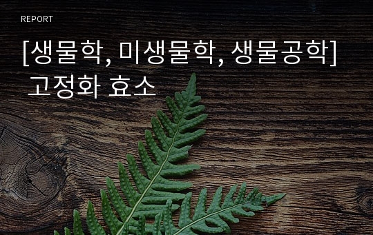 [생물학, 미생물학, 생물공학] 고정화 효소