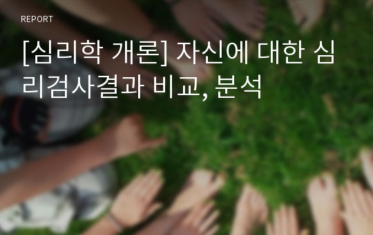 [심리학 개론] 자신에 대한 심리검사결과 비교, 분석