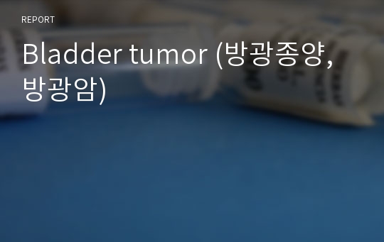 Bladder tumor (방광종양, 방광암)