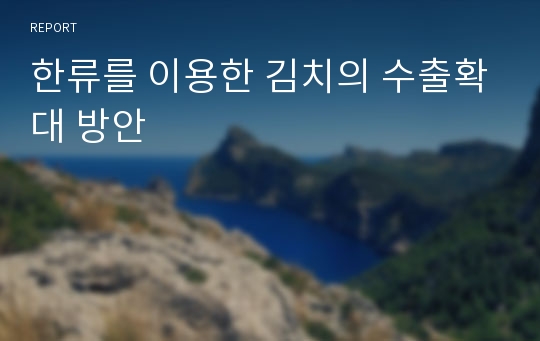 한류를 이용한 김치의 수출확대 방안