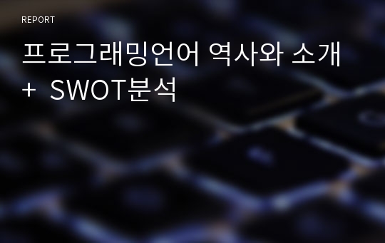 프로그래밍언어 역사와 소개 +  SWOT분석